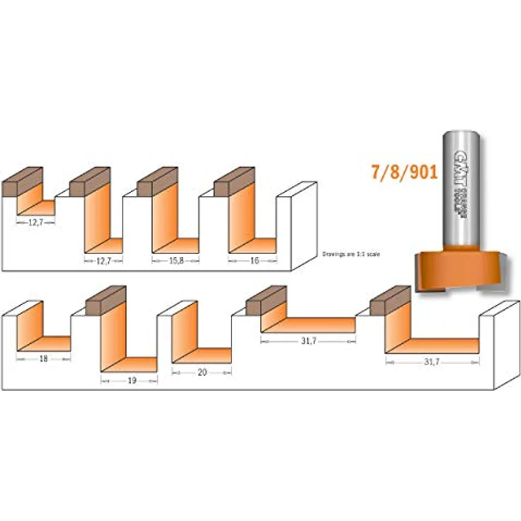 CMT ORANGE TOOLS 901.200.11, Langloch Nutfräser HM S=8 D=20x16 mit zwei Hartmetallschneiden für präzise Fräsungen – Bild 4