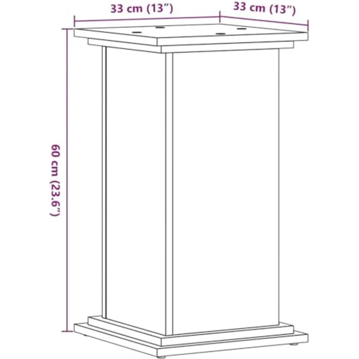 vidaXL Blumenständer Pflanzenständer Artisan-Eiche 33x33x60 cm Holzwerkstoff, robust und stabil, zeitloses Design – Bild 4