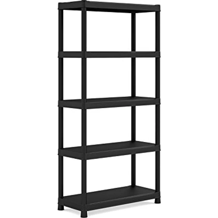 Keter Plus Kunststoffregal 90/40/5, schwarz, 90 x 40 x 182 cm – Bild 1