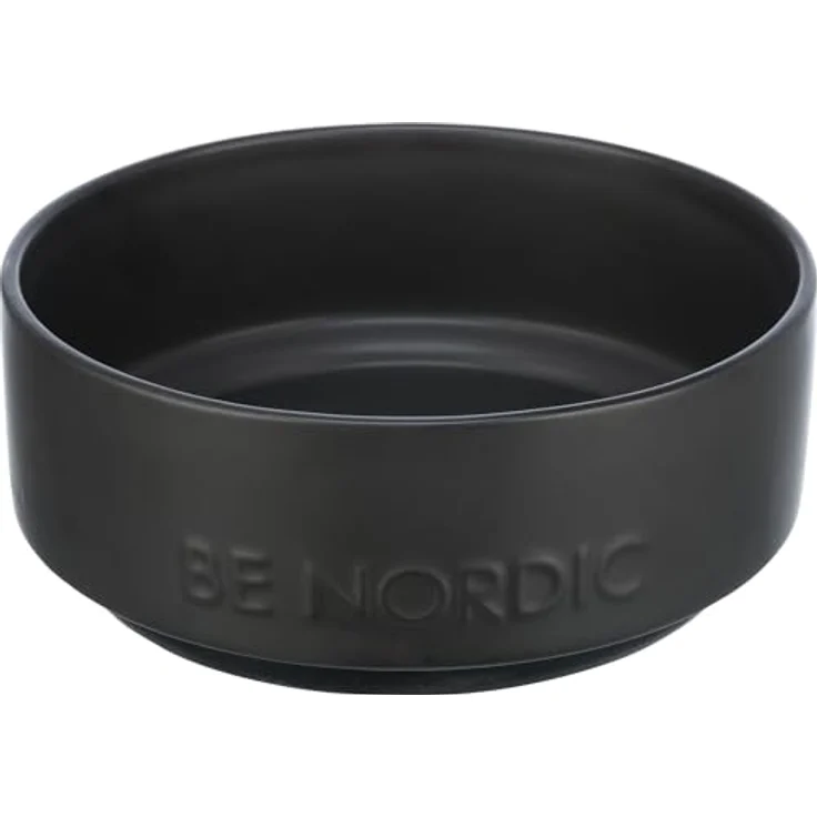 TRIXIE Hundenapf aus Keramik BE NORDIC 1200 ml schwarz - moderner Fressnapf für große Hunde ø 18 cm Keramiknapf mit rutschfester Gummierung - 24524 – Bild 1