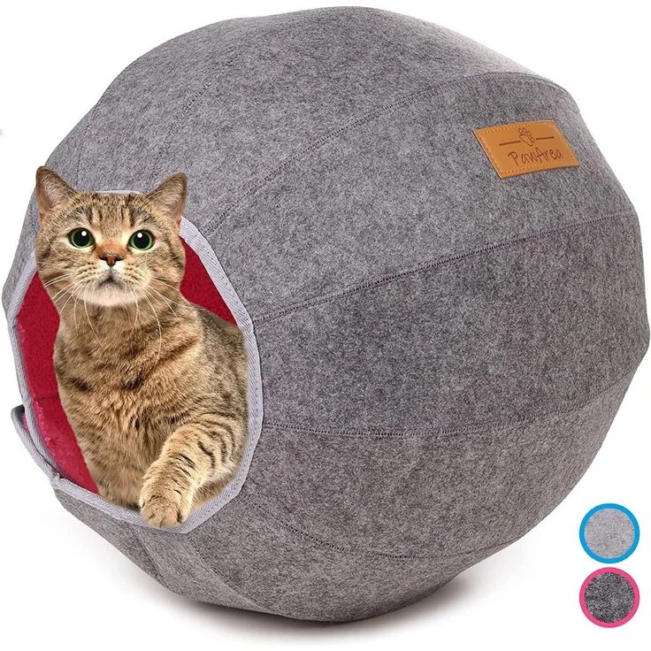 COFI 1453 Katzenliege Einstellbarer Katzenkorb langlebig Pink/Grau