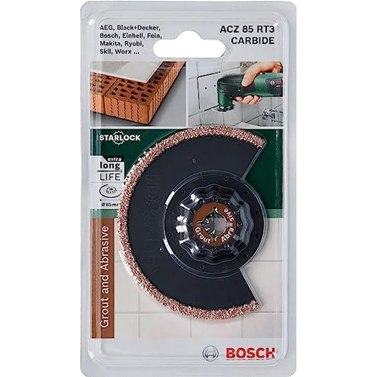 Bosch Karbid Segmentsägeblatt Mörtel und Fliesenkleber für Multifunktionswerkzeuge Starlock (ACZ 85 RT3) – Bild 2