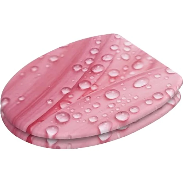 Sanilo WC Sitz Pink Flower, Toilettendeckel mit Absenkautomatik aus hochwertigem Holz, antibakterielle Oberfläche, für alle gängigen WC-Becken – Bild 4