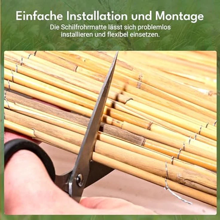 Intergo Schilfrohrmatte sichtschutz windschutz sichtschutzmatte schilfmatte 100x300cm – Bild 6