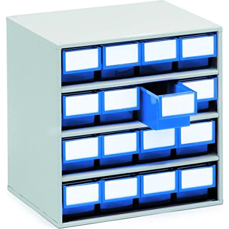 Treston 1630-6 Lagermagazin (B x H x T) 400 x 395 x 300mm Lichtgrau, Blau 1St.