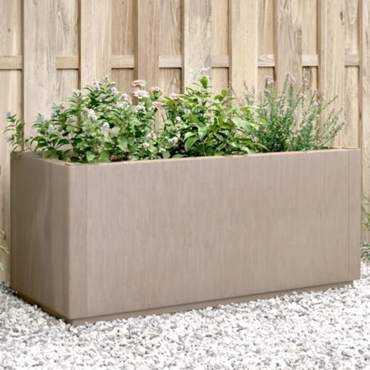 vidaXL Pflanzkübel Hellbraun 80x36x35 cm PP – Bild 2