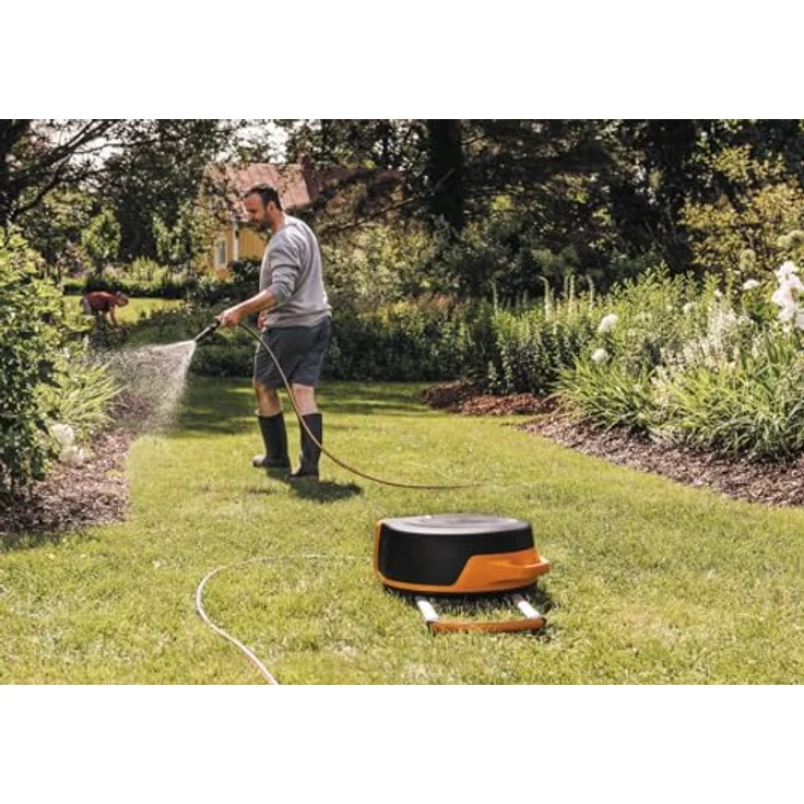Fiskars Waterwheel XL, All-Inclusive-Bewässerungs-Set mit 27 m Reichweite, automatischem Aufrollen, Gartenschlauch Ø 13 mm, schwarz/orange – Bild 5