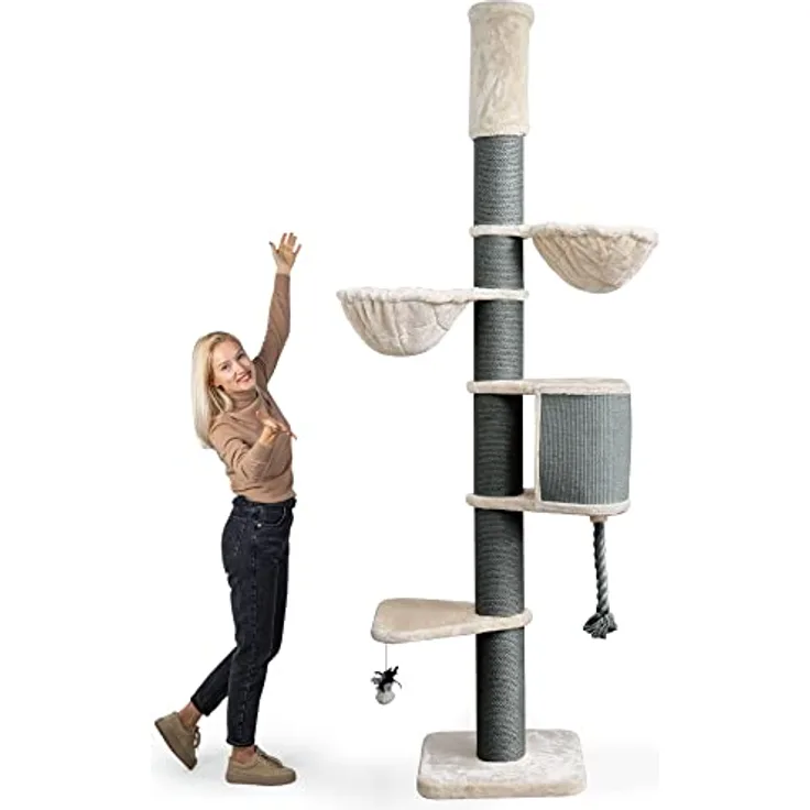 HAPPYPET Kratzbaum 'Leonardo' Grosse Katzen Stabil XXL Deckenhoch, 250 bis  275 cm - 18 cm Dicke Stmme, Groe Liegemulden bis 20 kg, Hhle, geprftes  Holz, Katzenkratzbaum fr Maine Coons & Ragdolls: Tests, Infos &  Preisvergleich