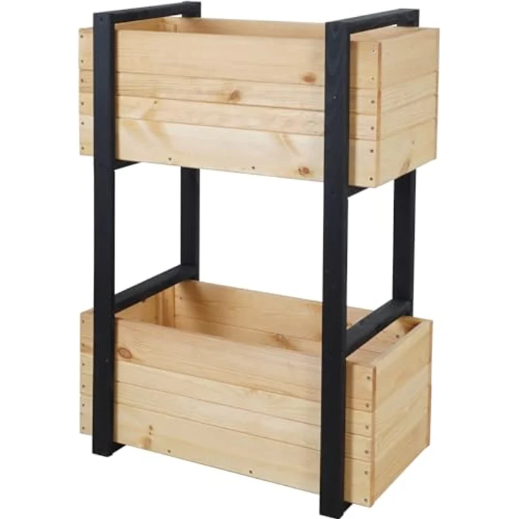 Siena Garden Hochbeet Pflanzkasten Konny, 70 x 38 x 97 cm, Kiefernholz FSC 100%, natur mit wasserbasierter Holzbeize – Bild 1