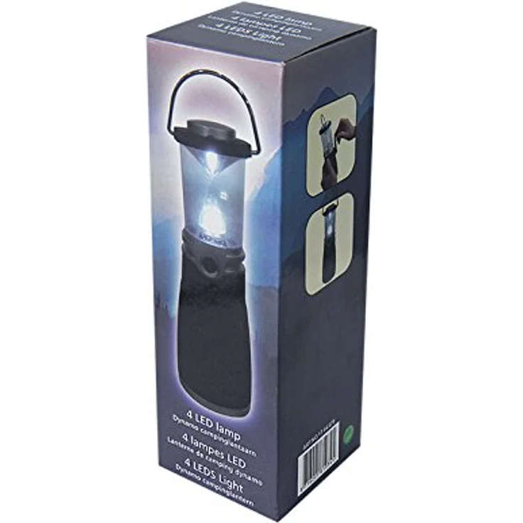 Eaxus® LED Dynamo Camping Laterne - Wasserdichte Notfall Kurbel Lampe, Silber – Bild 5
