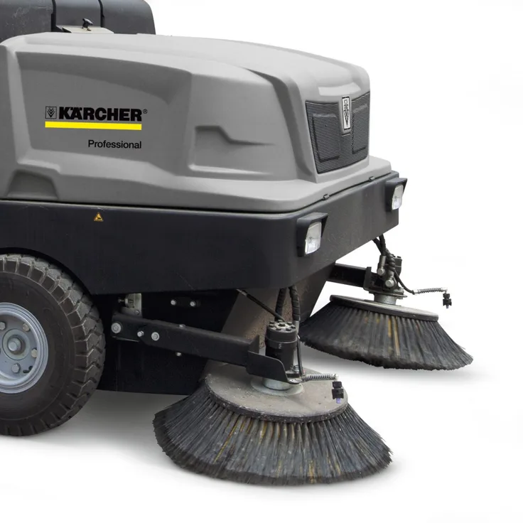 Kärcher ABS Sprühsystem Seitenbesen KM 105/180, Sprühsystem zur Staubbindung mit 40-Liter-Edelstahlwassertank und seitlichen Spritzwasserdüsen