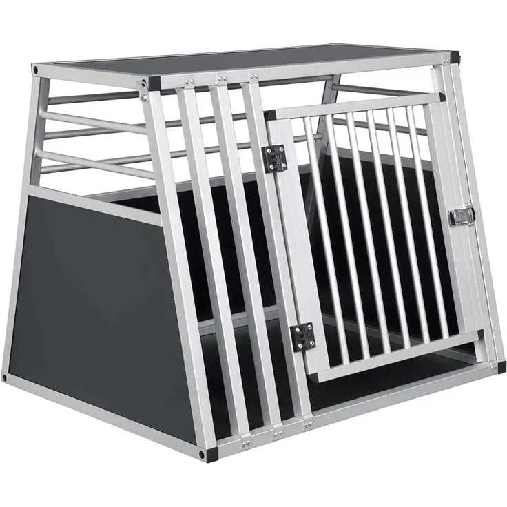EUGAD Tiertransportbox, Alu Hundebox für große Hunde, Silber/Schwarz, Empfohlen für Husky, Samojede, etc. - Preisvergleich