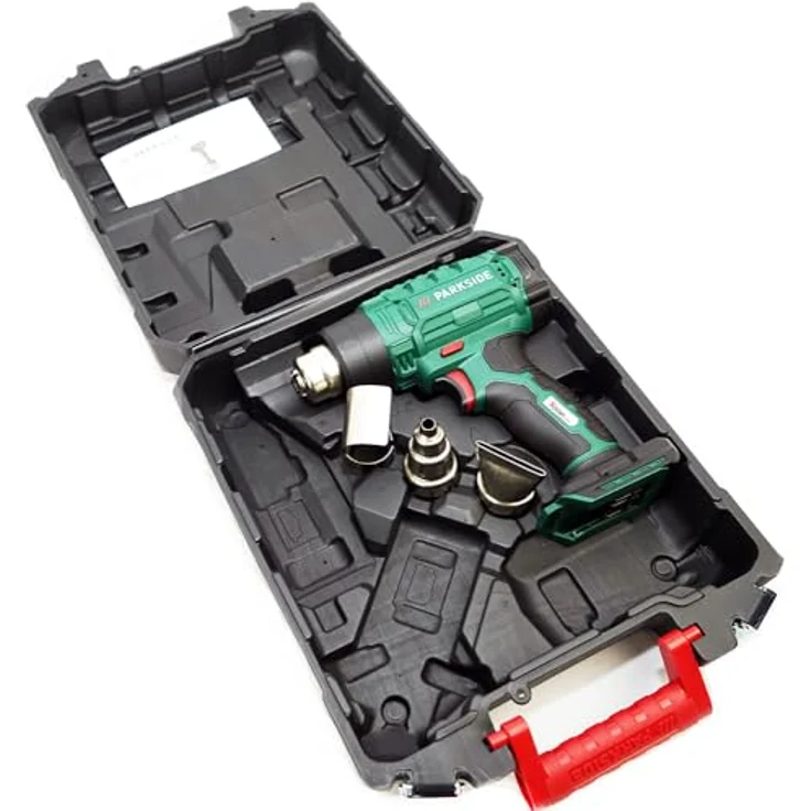 HEADNMORE® Bundle - 1x PARKSIDE® 20V Akku Heißluftpistole PHLGA 20 + 1x HEADNMORE® Schlüsselanhänger (ohne Akku) - Universalgerät zum Ablösen, Verformen oder Erwärmen, 2 Temperaturstufen, inkl. Transportkoffer, blau – Bild 2
