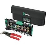 Wera Tool-Check Combi 1, 40-teiliges Bohrer- und Bitset mit KNIPEX Cobra, inklusive 1/4" Bit-Ratsche und Farbkennzeichnungssystem