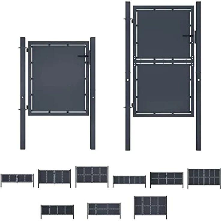 vidaXL Gartentor Stahl 300×200 cm anthrazit – Bild 4