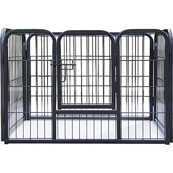 Melko Welpenauslauf Freilaufgehege, zusammenklappbar, Grau, 91 x 63 x 61 cm (L x B x H) – Bild 1