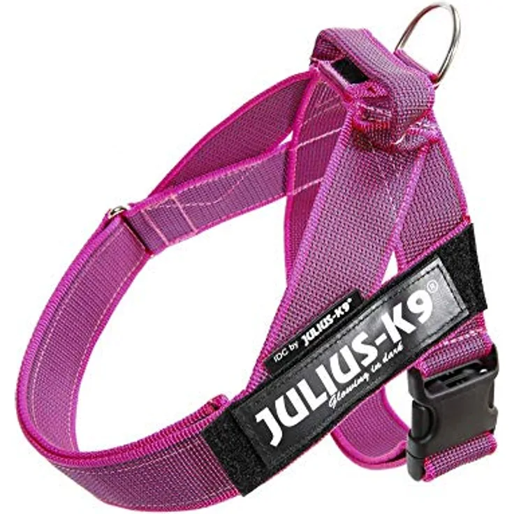 Julius-K9 K9 GURTGESCHIRR GR 0 ROSA 58-7 (M, Hund), Halsband + Leine - Verstellbare Gurte, reflektierende Aufschriften, Sicherheit und Komfort.