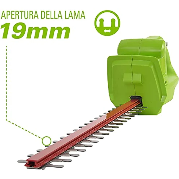 Greenworks Tools Akku-Heckenschere G24HTK2 (Li-Ion 24 V 47 cm Schnittlänge 17 mm Zahnabstand 2800 Schnitte-min t-förmiger Griff inklusive 2Ah Akku und Ladegerät) – Bild 7