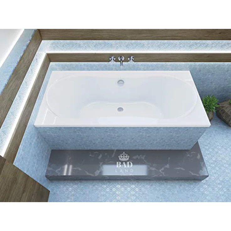 Polimat BADLAND Badewanne Original Rechteck LONG 170x80 cm, Weiß, mit Premium Wannenträger und automatischer Chrom Ablaufgarnitur, Made in EU 4in1 – Bild 2