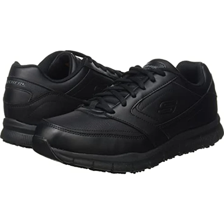 Skechers Nampa 77156EC-BLK, Arbeitsschuh mit rutschhemmender Sohle und gepolsterter Memory Foam-Einlegesohle, schwarz – Bild 7