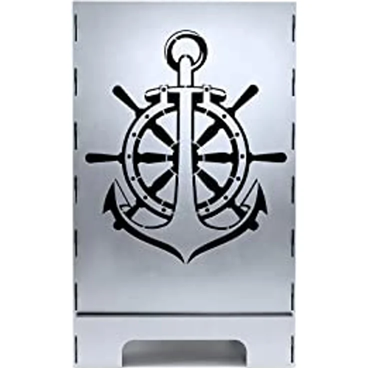 tuning-art FK06 Feuerkorb Feuertonne Feuerschale Steckbar Groß 50x30x30, Größe:Anker 45L, Feuertonne mit gelasertem Design aus 2 mm starkem DC01 Stahl, 360° Wärmestrahlung, stabiler Stand, Rostpatina - Stahl. – Bild 4