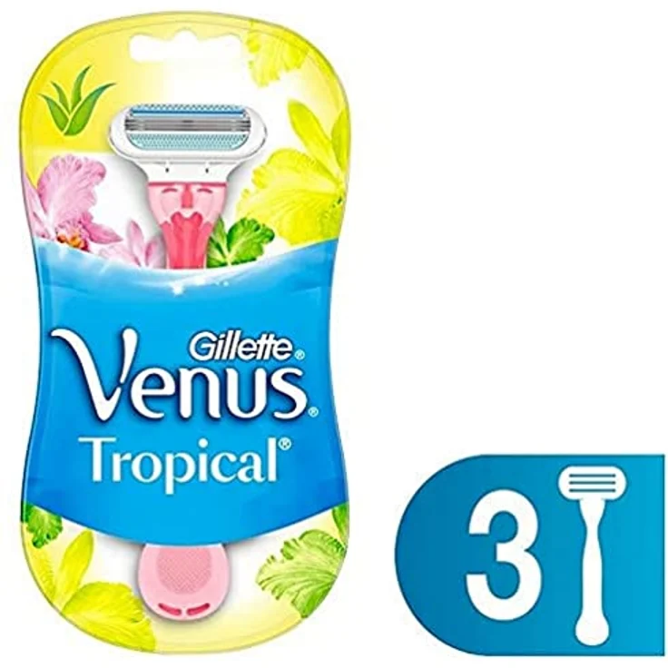 Gillette Venus Tropical Einweg-Rasierer, 2er Pack mit beweglichem Klingenkopf und optimalem Griff (2 x 3 Stück) – Bild 1