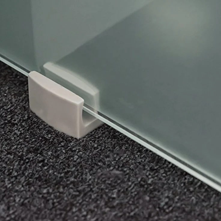 inova Glas-Schiebetür 900 x 2035 mm, Blockstreifen Design, Aluminium Komplett-Set mit Softclose und Griffmuschel, rahmenlos aus 8 mm Sicherheitsglas – Bild 5