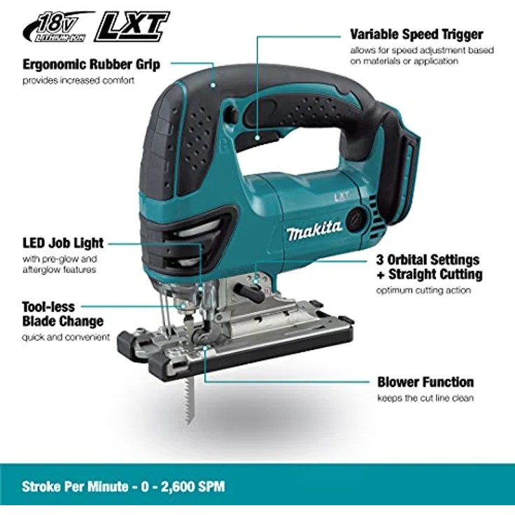Makita DJV 180 18 V Li-ion Akku Stichsäge Solo - nur das Gerät ohne Zubehör - ( ohne Akku, ohne Ladegerät, ohne Koffer ) – Bild 2