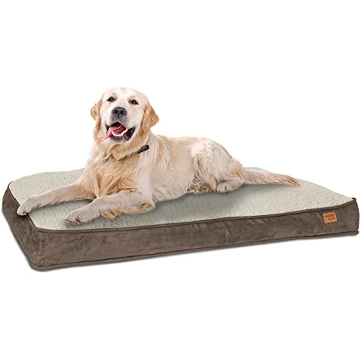 ib style® Happy Dreams Haustierbett | Hundematte | mit Reißverschluss | Anti-Rutsch Unterseite | L (100x68cm) | Braun