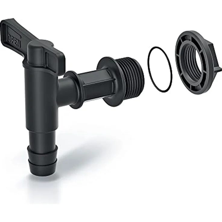 Spetebo Design Regentonne 240 L mit Wasserhahn - anthrazit - Regentank mit Pflanzschale als Deckel - Kunststoff Wasser Tonne Regen Tank Blumen Pflanzen Kübel wetterfest frostsicher – Bild 3