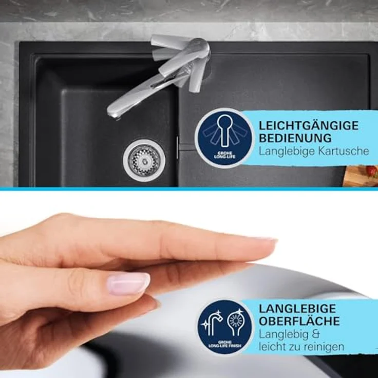 Grohe Start Eco Küchenarmatur, Einlochmontage, schwenkbarer Rohrauslauf, chrom – Bild 5