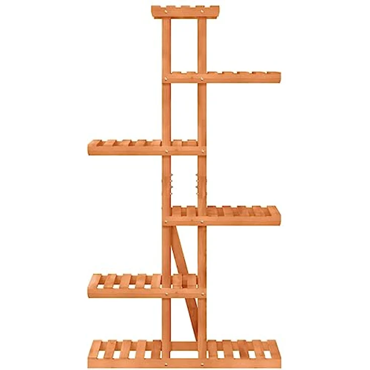 vidaXL Blumenständer, Pflanzständer 75x25x140,5 cm Massivholz Tanne, Retro-Design, Wandhalterung inklusive – Bild 6
