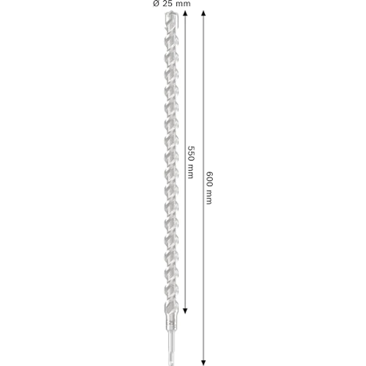 Bosch PRO SDS plus-5X Hammerbohrer, für Stahlbeton und Beton, Ø 25 mm, 550 mm Länge, langlebig und effizient – Bild 3