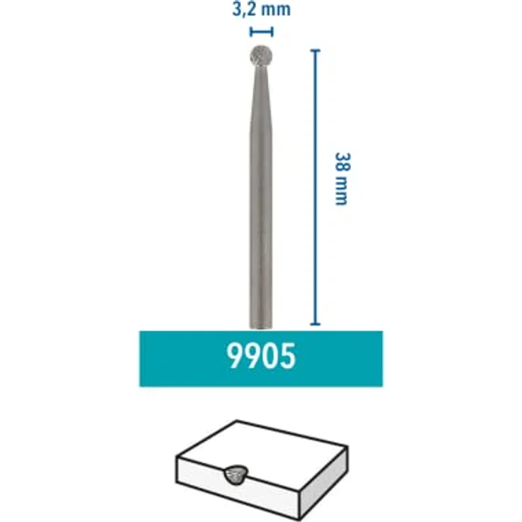 Dremel 9905 Wolfram Karbid Fräsmesser Rund (Zubehör für Multifunktionswerkzeug, Fräsmesser 3,2mm zum Fräsen von Fiberglas, Holz, Kunststoff, Gummi, Laminat, Weichmetall und Keramik-Wandfliesen) – Bild 2