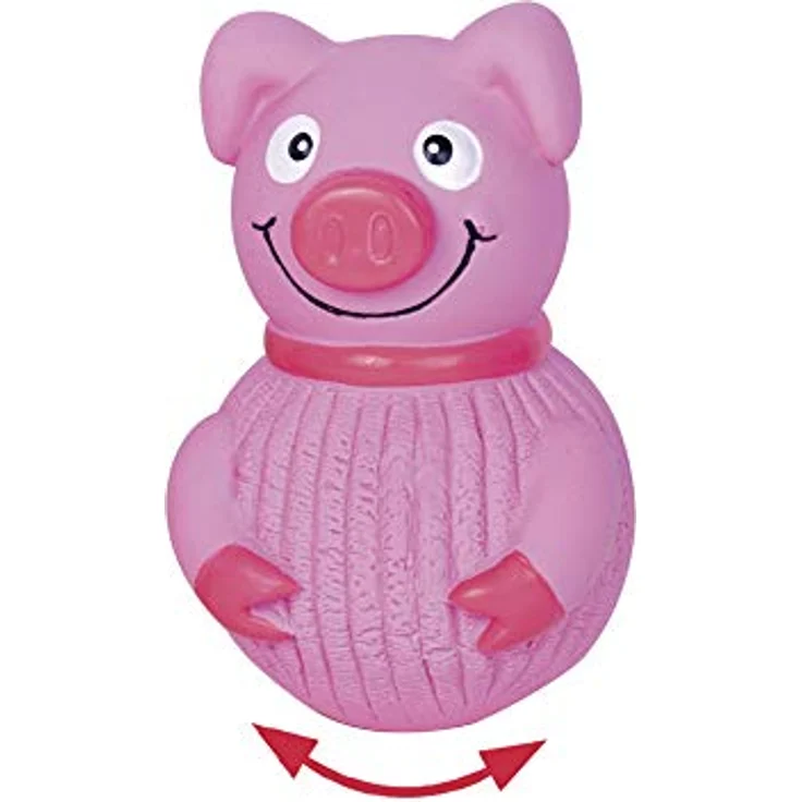 Nobby Latex Schwein, 12 cm, Tierspielzeug mit Squeaker und Steh-auf Funktion – Bild 2