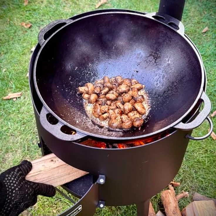 BBQ-Toro Kazan Ofen Ø 44 cm, 16 L Gusseisentopf mit Deckel, vielseitiger Gulaschkessel und Feuerstelle für Outdoor-Küchen – Bild 2