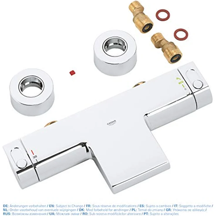 GROHE Grohtherm 2000 - Thermostat- Wannenbatterie (integrierte Wassersparfunktion, XL Wasserfall, Sicherheitssperre bei 38°C) , chrom, 34174001 – Bild 2