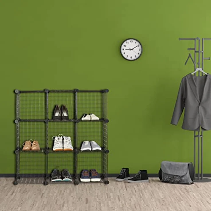 Relaxdays Kellerregal, DIY-Steckregal in modernem Industrial-Design, 9 Fächer, 2 Größen verfügbar – Bild 6