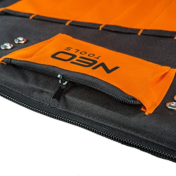 NEO TOOLS Werkzeugtasche Monteurtasche Polyester 600D, 17 Innentaschen, 2 Außentaschen, starre Bauweise, verstärkte Reißverschlüsse, 43.5 x 33 x 20 cm - Schwarz – Bild 5