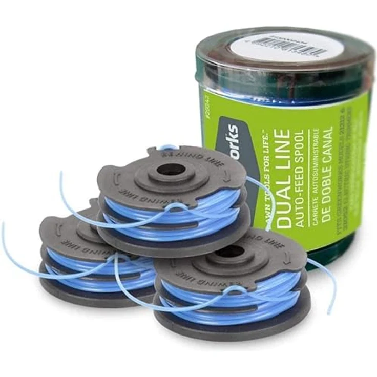 Greenworks 29187 Tools 3 Stück Doppel-Fadenspule für 40V Rasentrimmer (21107), 6 m x 1.60 mm – Bild 4