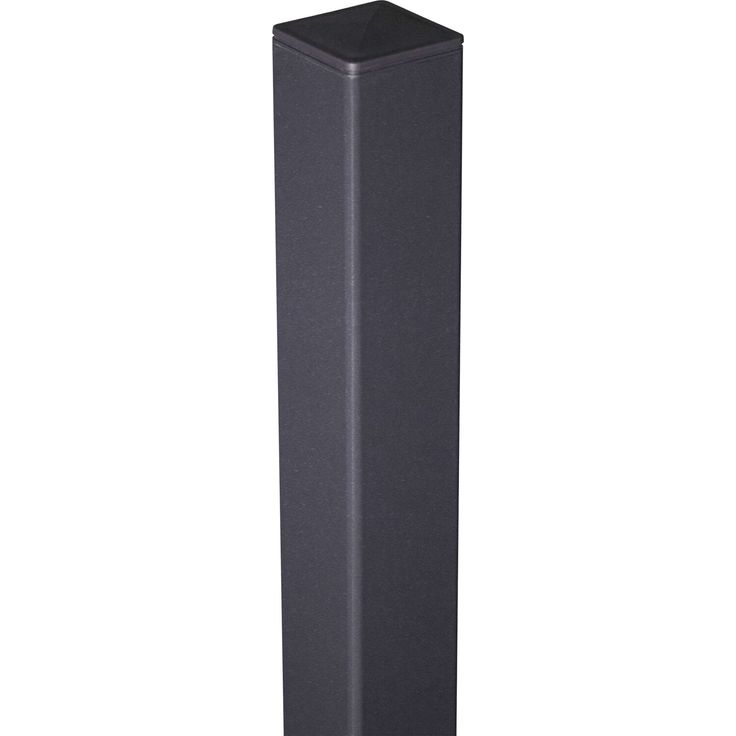 GroJa Tor-Pfosten Aluminium anthrazit, 6 x 6 x 240 cm, pulverbeschichtet, stahlverstärkt, zum Einbetonieren