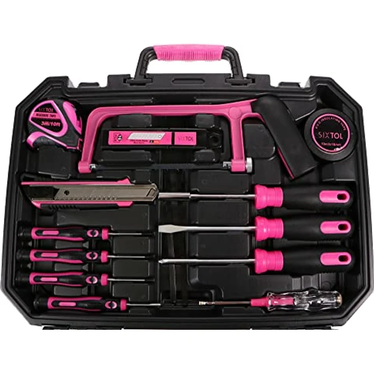 Sixtol Home Pink 128, Werkzeugkoffer mit 128 Teilen aus verchromtem Kohlenstoffstahl, pink – Bild 4