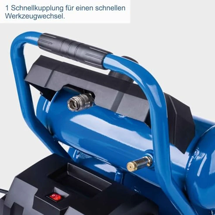 Scheppach Kompressor HC10-Twin, 8 bar, 7,5 L, 50,4 L/min Ansaugleistung, 750 W, ölfrei, kompakt für Werkstatt und Garage – Bild 2