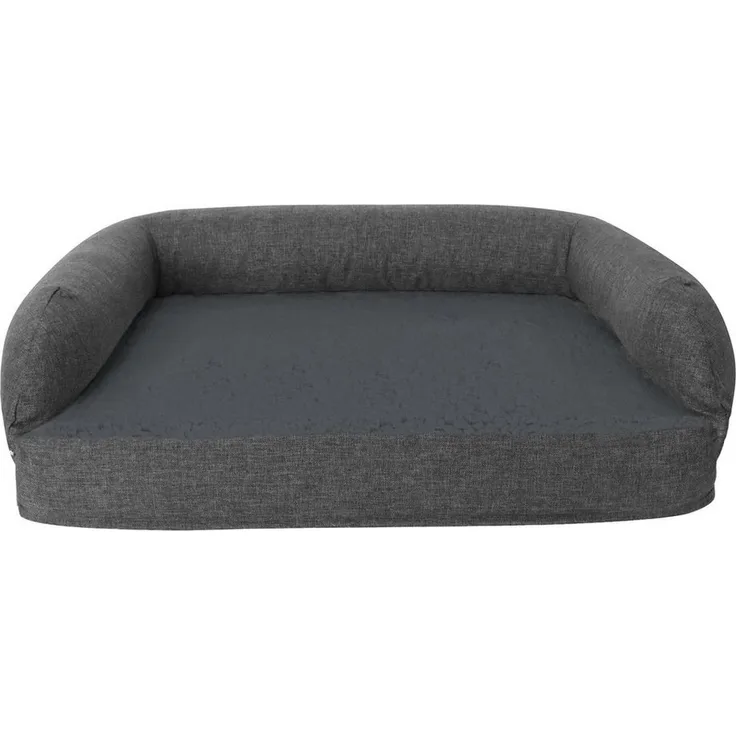 Mr. Cuddles Tierbett BELLA, orthopädisch, Teddyfell, Bezug waschbar, Anti-Rutsch-Boden, grau