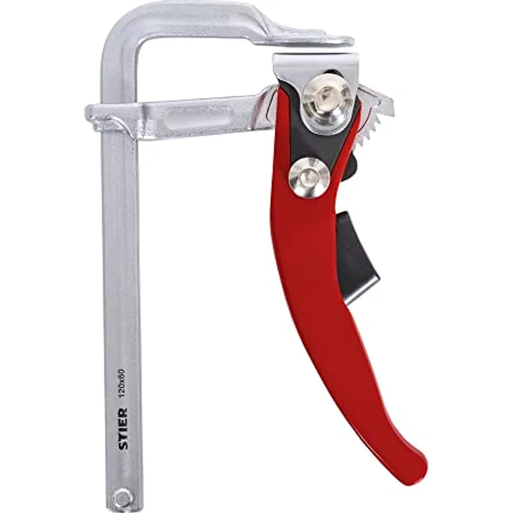 STIER Ganzstahl Hebelzwinge FHZ 120/60, bis zu 1570 Nm Spannkraft, einfaches Festspannen mit Hebelfunktion, Stahl, Zwinge, Hebelzwinge