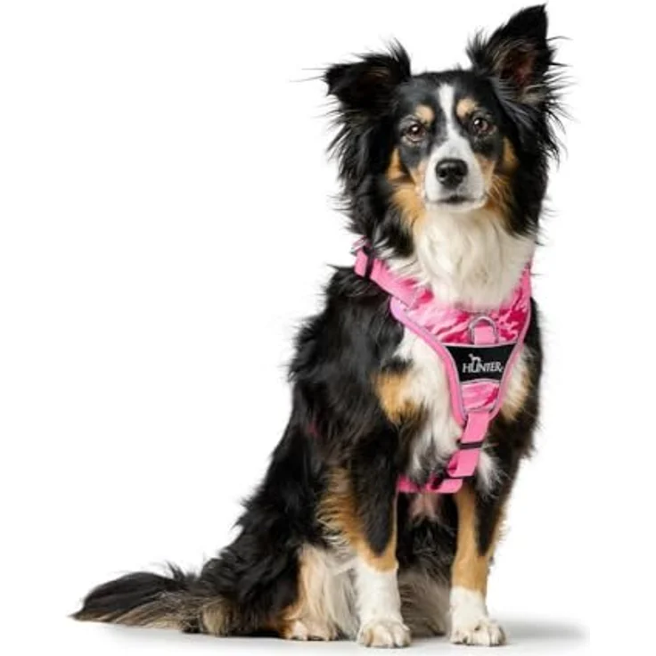 HUNTER Geschirr Divo Up Camouflage rosa L-XL mit 5-facher Verstellmöglichkeit und reflektierendem Material – Bild 4