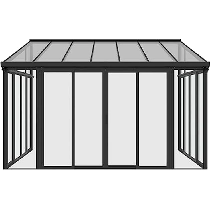 HOME DELUXE - Wintergarten Amaris - Anthrazit- B/T/H: 312/224 x 428 x 300 cm - inkl. Hohlkammerplatten, Polycarbonatplatten, Montagematererial I Hausanbau Terrassenüberdachung Glasanbau – Bild 3