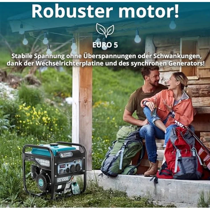 Könner & Söhnen KS 3300i Inverter Stromerzeuger, 3,3 kW reine Sinuswelle, tragbar, EURO 5, 25,5 kg – Bild 5