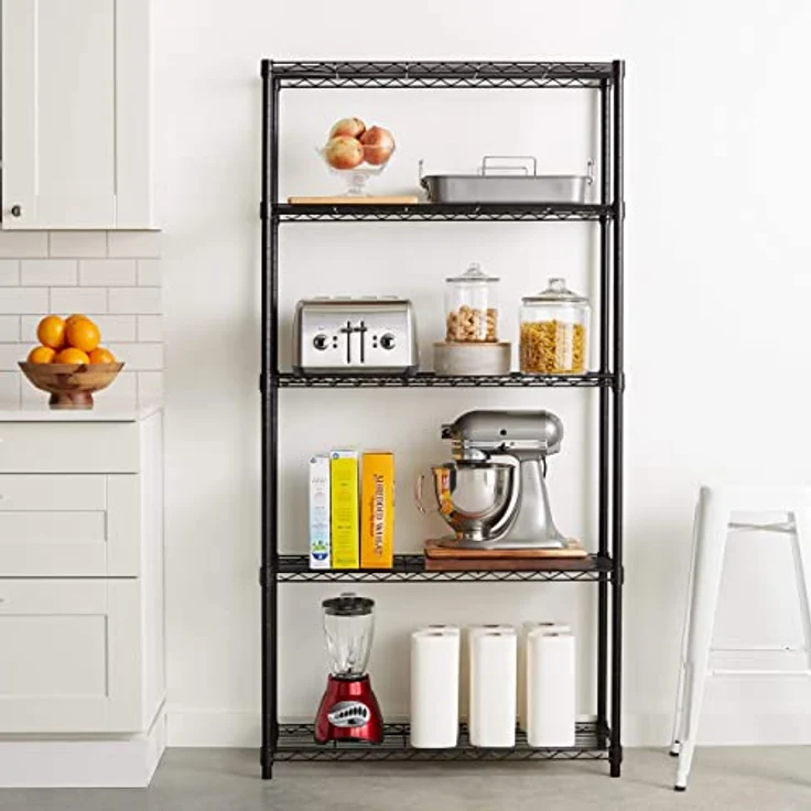 AmazonBasics Lagerregal mit 5 Regalböden, bis zu 160 kg pro Regalboden, Schwarz – Bild 5