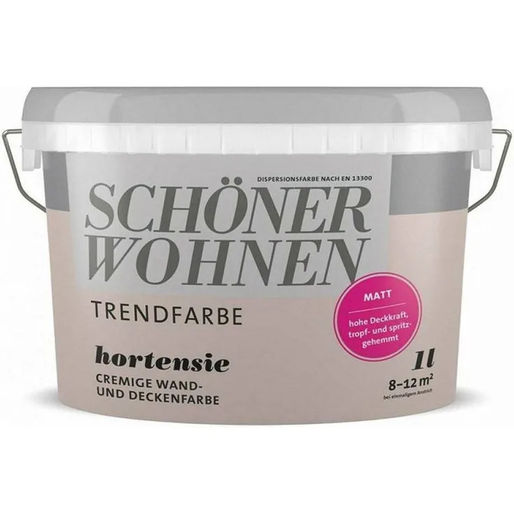 SCHÖNER WOHNEN FARBE SW Trend Wandfarbe matt, 1,0L, hochdeckend und scheuerbeständig in hortensie